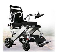 HZWJD Silla De Ruedas Eléctrica De Aluminio Ligero,Sillas De Ruedas Eléctricas para Adultos,Silla Plegable,Silla De Ruedas Eléctrica Multiterreno,Equipada con Baterías Duales,para Todos Silver 6.6ah
