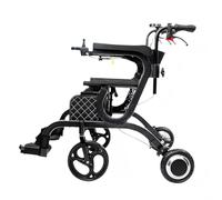 HZWJD Silla De Ruedas Eléctrica Plegable,Silla De Ruedas Eléctrica Ultraligera para Adultos,Ayudas para La Movilidad,Silla Eléctrica Portátil,Fácil De Transportar Y Almacenar Black 10ah