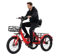 HZWJD Triciclo Eléctrico,Bicicleta Eléctrica,Plegable De 3 Ruedas,Batería Extraíble,con Cesta De Gran Capacidad,Ideal para Desplazamientos Diarios Y Viajes Cortos Red