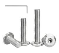 HZXINYI 10 Piezas Tornillos de Cabeza Plana M8 x 80mm - Tornillos de Cabeza Hexagonal de Acero Inoxidable A2 V2A Perno de Muebles con llave Allen, Rosca Completa