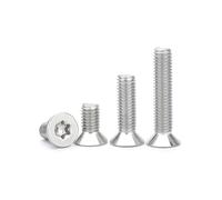 HZXINYI 20 Piezas Tornillos Avellanados Estándar Torx - M4 x 16mm Acero Inoxidable 304 Tornillos de Cabeza Plana de Rosca Completa Tornillo Mecánico Plateados