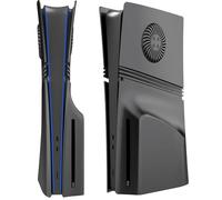 Hzxkqmil Cubierta de Placas de Repuesto para PS5 Pro Consola, Carcasa Personalizada Faceplate Placas Laterales con Ventilación Estuche ABS Accesorios para PS5 Pro Disc Edition, Negro