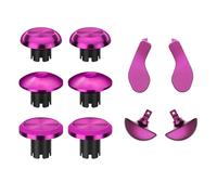 Hzxkqmil Thumbsticks de Metal para PS5 Edge Controller, 6 Joystick Palancas Analógicas 4 Palas Traseras Botones de Disparo Accesorios de Repuesto para PS5 Edge Mando, Rosa Rojo