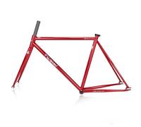 HZXQCVB 50/52/55cm Cuadro De Bicicleta De Piñón Fijo 700C Acero CR-Mo Cuadro De Bicicleta De Pista De Una Sola Velocidad Freno C De Liberación Rápida 100mm/120mm BSA BB68mm(Red,52cm)