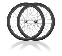 HZXQCVB 700C Fibra De Carbono Juego De Ruedas para Bicicleta De Carretera Eje Pasante Ruedas Delanteras Y Traseras Bloqueo Central Freno De Disco Bujes 24H para Cassette 8-12 Velocidades(50MM)