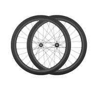 HZXQCVB 700C Fibra De Carbono Juego De Ruedas para Bicicleta De Carretera Eje Pasante Ruedas Delanteras Y Traseras Bloqueo Central Freno De Disco Bujes 24H para Cassette 8-12 Velocidades(55MM)