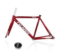 HZXQCVB 700C Piñón Fijo Freno C Cuadro De Bicicleta 49/52/55/58cm Aleación De Aluminio Pista De Carreras Una Sola Velocidad Cuadro De Bicicleta Liberación Rápida F100/R120mm(Red,52cm)