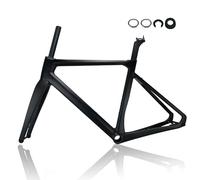 HZXQCVB Cuadro De Bicicleta De Carretera De Fibra De Carbono 700C Freno De Disco Cuadro De Bicicleta De Carreras 46cm/48cm/50cm/52cm/54cm Cuadro con Eje Pasante De 100mm/142mm(Black,54cm)