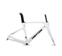 HZXQCVB Cuadro De Bicicleta De Carretera De Fibra De Carbono con Horquilla 45/48/51/54cm Freno De Disco Eje Pasante 100/142mm Cuadro De Bicicleta para Ruedas 700C(White,450mm)