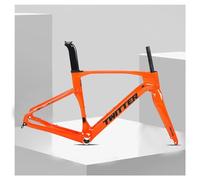 HZXQCVB Cuadro De Bicicleta De Carretera De Fibra De Carbono con Horquilla 45/48/51/54cm Freno De Disco Eje Pasante 100/142mm Cuadro De Bicicleta para Ruedas 700C(Orange,540mm)