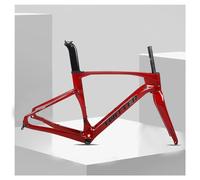 HZXQCVB Cuadro De Bicicleta De Carretera De Fibra De Carbono con Horquilla 45/48/51/54cm Freno De Disco Eje Pasante 100/142mm Cuadro De Bicicleta para Ruedas 700C(Red,480mm)