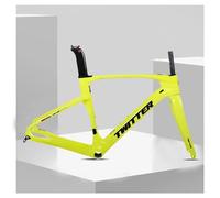 HZXQCVB Cuadro De Bicicleta De Carretera De Fibra De Carbono con Horquilla 45/48/51/54cm Freno De Disco Eje Pasante 100/142mm Cuadro De Bicicleta para Ruedas 700C(Yellow,480mm)