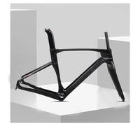 HZXQCVB Cuadro De Bicicleta De Carretera De Fibra De Carbono con Horquilla 45/48/51/54cm Freno De Disco Eje Pasante 100/142mm Cuadro De Bicicleta para Ruedas 700C(Black,540mm)