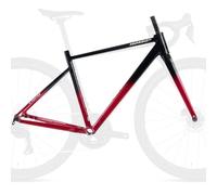 HZXQCVB Cuadro para Bicicleta De Carretera Gravel 700C 41cm/44cm/47cm/50cm Aleación De Aluminio Cuadro Freno De Disco con Horquilla De Fibra De Carbono Eje Pasante 100/142mm(Black-Red,470mm)
