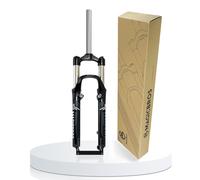 HZXQCVB Horquilla 26Inch Mountain Bike Viaje 100mm Horquilla con Suspensión Mecánica Tubo Recto De 1-1/8'' Mando Manual Freno Disco/V Liberación Rápida 9mm Horquilla(26in Black,Grey-1)