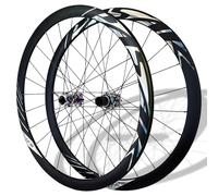 HZXQCVB Juego De Ruedas 700C para Bicicleta De Carretera QR Ruedas Delanteras Traseras Bike Llantas Doble Capa Freno De Disco 24H Bujes Straight-Pull para 8-12 Velocidades(Colorful)