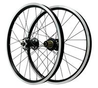 HZXQCVB Juego De Ruedas BMX 20in 406/451 Llantas De Aleación De Aluminio De Doble Pared QR Freno De Disco Bujes 24H Ruedas Delanteras Y Traseras Bicicleta De Montaña(Black,406)
