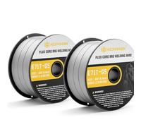 HZXVOGEN Alambre de soldadura 0,8 mm 1KG+0.9 mm1KG, Flux E71T-GS hilo de soldar sin gas, 2 unidades para equipos de soldadura MIG