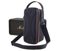 Hzycwgone Funda Bolsa Estuche para Marshall Middleton Altavoz portátil inalámbrico Bluetooth,Middleton Bolsa de Hombro de maletín de EVA Duro w/Malla Adicional para Cable y Accesorios(Negro+Naranja)