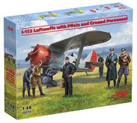 I-153 Con Luftwaffe Pilots And Ground Personal 1:48 Plástico Modelo Kit Icm