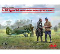 I-16 Type 24 Con Soviet Pilots (1939-1942) 1 :3 2 Plástico Modelo Kit Icm