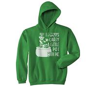 I Always Carry A Little Pot With Me - Sudadera con capucha unisex divertida de St Paddys Day Parade 420 Smoking Graphic Sudadera, Verde (Heather Green), XX-Large