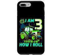 I Am 3 This is How I Roll Two Years Old Tractor 3er Cumpleaños Carcasa para iPhone 7 Plus/8 Plus