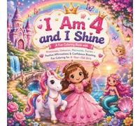 I Am 4 and I Shine: A Fun Coloring Book with Princesses, Unicorns, Mermaids & Fairies | Positive Affirmations, Confidence Building, and Creative Fun for 4-Year-Old Girls