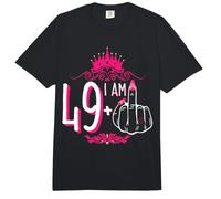 I Am 49 Plus 1 Dedo Medio Rosa Corona Mujeres 50 cumpleaños Comfort Colors Adult Heavyweight T-Shirt