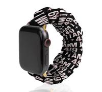 I Am 49 Plus - Correa de reloj elástica compatible con IWatch, divertidas correas de reloj inteligente para hombres y mujeres, 38 mm/40 mm, 42 mm/44 mm, 38mm/40mm, Poliéster, No es una piedra preciosa
