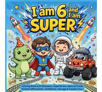 I am 6 and I am SUPER: Coloring Book with Dinosaurs, Superheroes, Space & Trucks | 45 Positive Affirmations for Confidence, Courage & Awesome Fun | ... Affirmations Coloring Books for Boys)