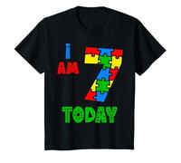 I Am 6 Today Autismo Cumpleaños Rainbow Puzzle Niños Niñas Camiseta