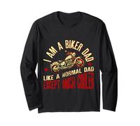 I Am A Biker Dad Motocyle Divertida Frase para Abuelos Manga Larga