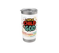 I am a Child of God Christian Retro Jesus Faith Design Vaso térmico de acero inoxidable de doble pared