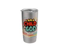 I am a Child of God Christian Retro Jesus Faith Design Vaso térmico de acero inoxidable de doble pared