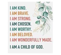 “I Am a Child of God” Wall Art - Inspirational Bible Verse Poster for Nursery, Kids Room, Teen Bedroom - Christian Faith-Based Decor(Framed,08x12inch(20x30cm))