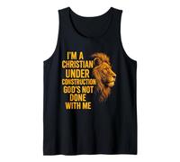 I Am A Christian Under Construction God'S Not Done Lion Camiseta sin Mangas