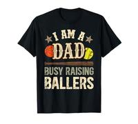 I Am A Dad Busy Raising Ballers Basketball Padre Design Camiseta