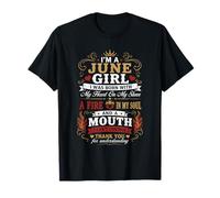I Am A June Girl Fire In My Soul Queen Cumpleaños Camiseta
