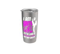 I Am A Karate Girl Frase divertida para chicas Vaso térmico de acero inoxidable de doble pared