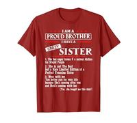 I Am A Proud Brother of A Crazy Sister She has Anger Issues Camiseta, Hombre, Arándano, 3XL
