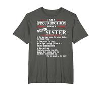 I Am A Proud Brother of A Crazy Sister She has Anger Issues Camiseta, Hombre Tallas Grandes, Asfalto, 4X Alto