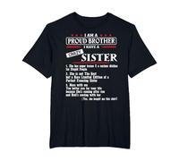 I Am A Proud Brother of A Crazy Sister She has Anger Issues Camiseta, Hombre Tallas Grandes, Negro, 4X Alto