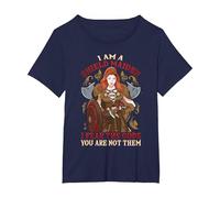 I Am A Shield Maiden I Fear The Gods You Are Not Them Viking Camiseta, Mujer Tallas Grandes, Azul Marino, 4XL Grande