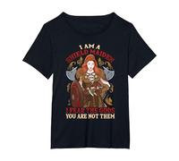 I Am A Shield Maiden I Fear The Gods You Are Not Them Viking Camiseta, Mujer Tallas Grandes, Negro, 5XL Grande