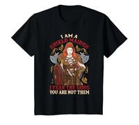 I Am A Shield Maiden I Fear The Gods You Are Not Them Viking Camiseta, Niños, Negro, 4 años
