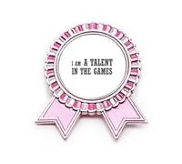 I Am A Talent Games Art Deco Fashion Badge Broche Rosa Ganador Premio Medalla, Medium, Metal