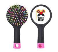 I Am A Transgender LGBT Rainbow Salon - Cepillo para desenredar el cabello, base acolchada