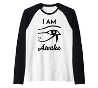 I Am Am Awake- Horus - Símbolo de protección Egipcio del Tercer Ojo Egipto Camiseta Manga Raglan
