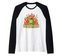 I Am At My Frogging Limit Funny Abrumado Frustración Rana Camiseta Manga Raglan